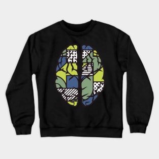 Abstract Brain Geometric Brain Shapes Crewneck Sweatshirt